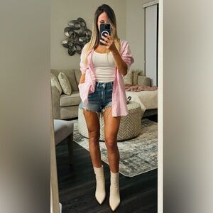 ZARA BASIC POPLIN OVERSIZED BUTTON DOWN SHIRT